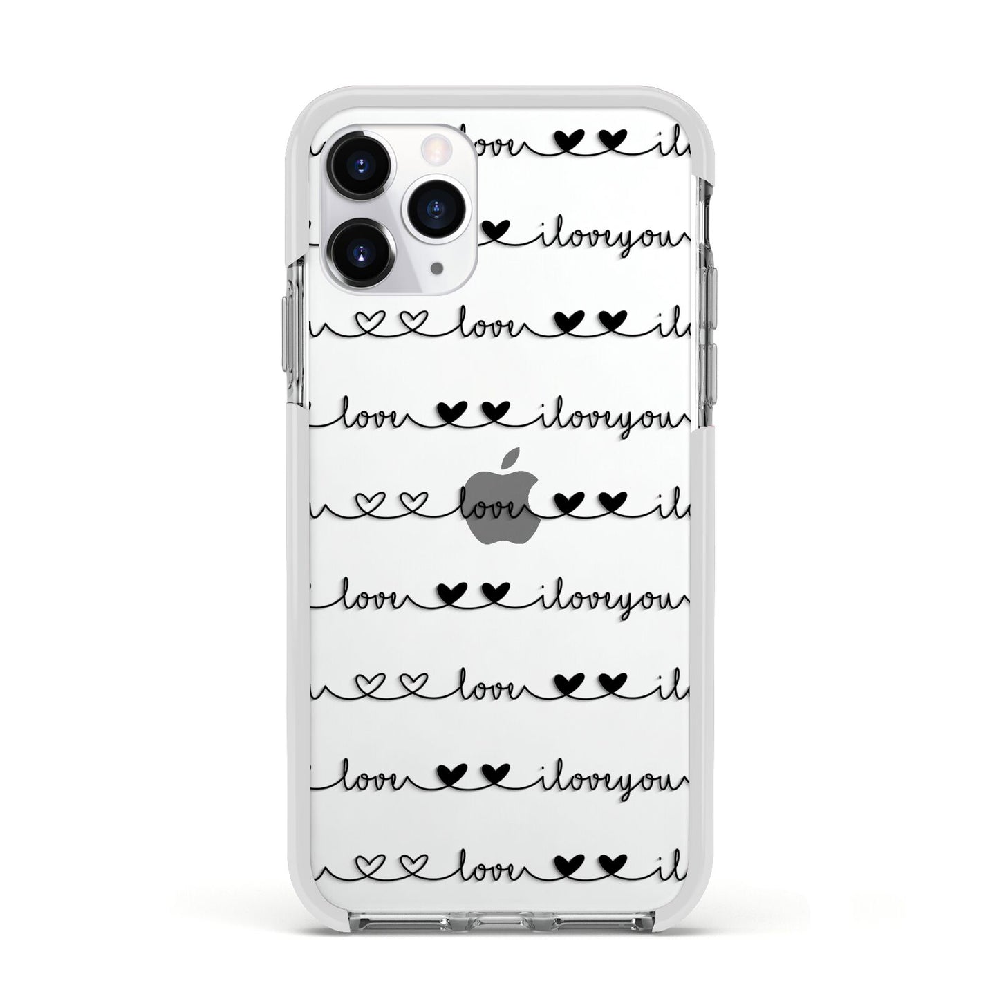 I Love You Repeat Apple iPhone 11 Pro in Silver with White Impact Case