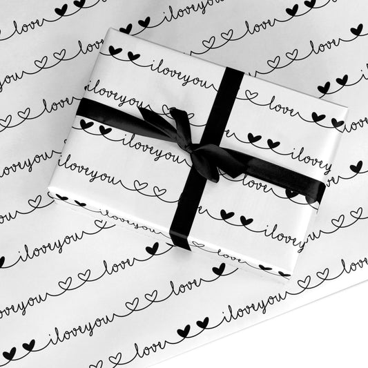 I Love You Repeat Custom Wrapping Paper