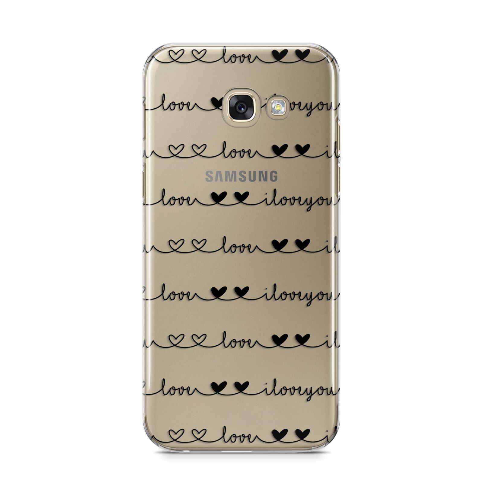 I Love You Repeat Samsung Galaxy A5 2017 Case on gold phone