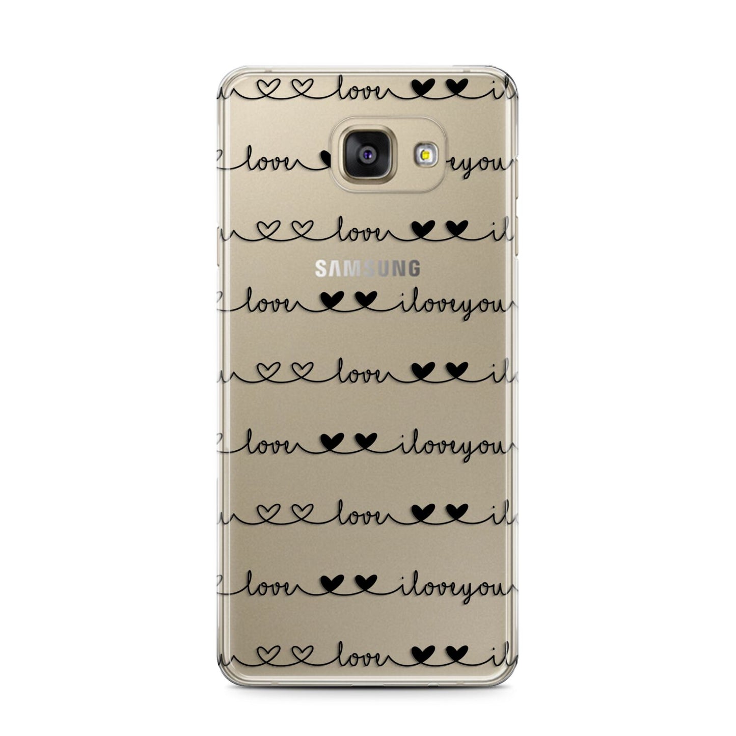 I Love You Repeat Samsung Galaxy A7 2016 Case on gold phone