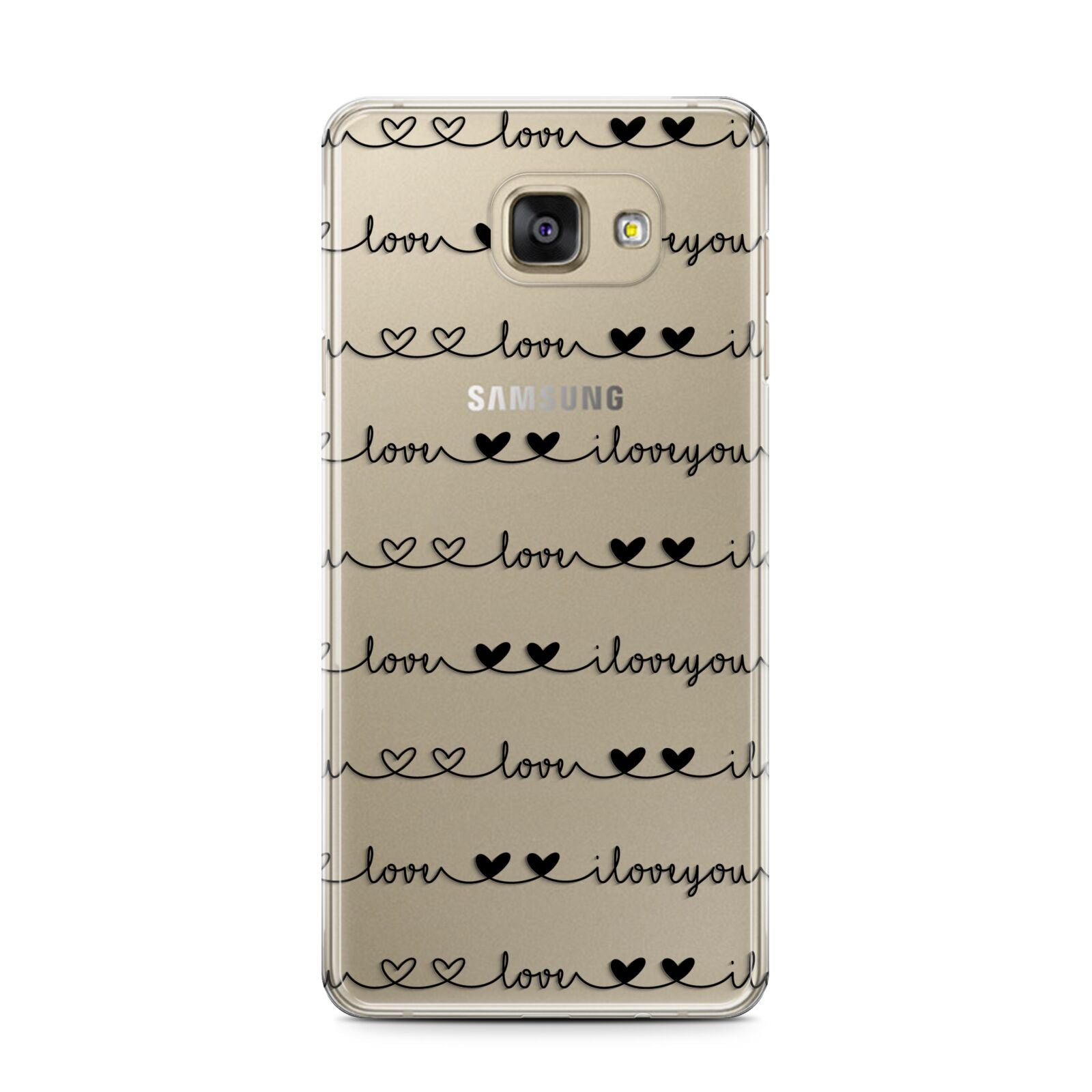 I Love You Repeat Samsung Galaxy A7 2016 Case on gold phone
