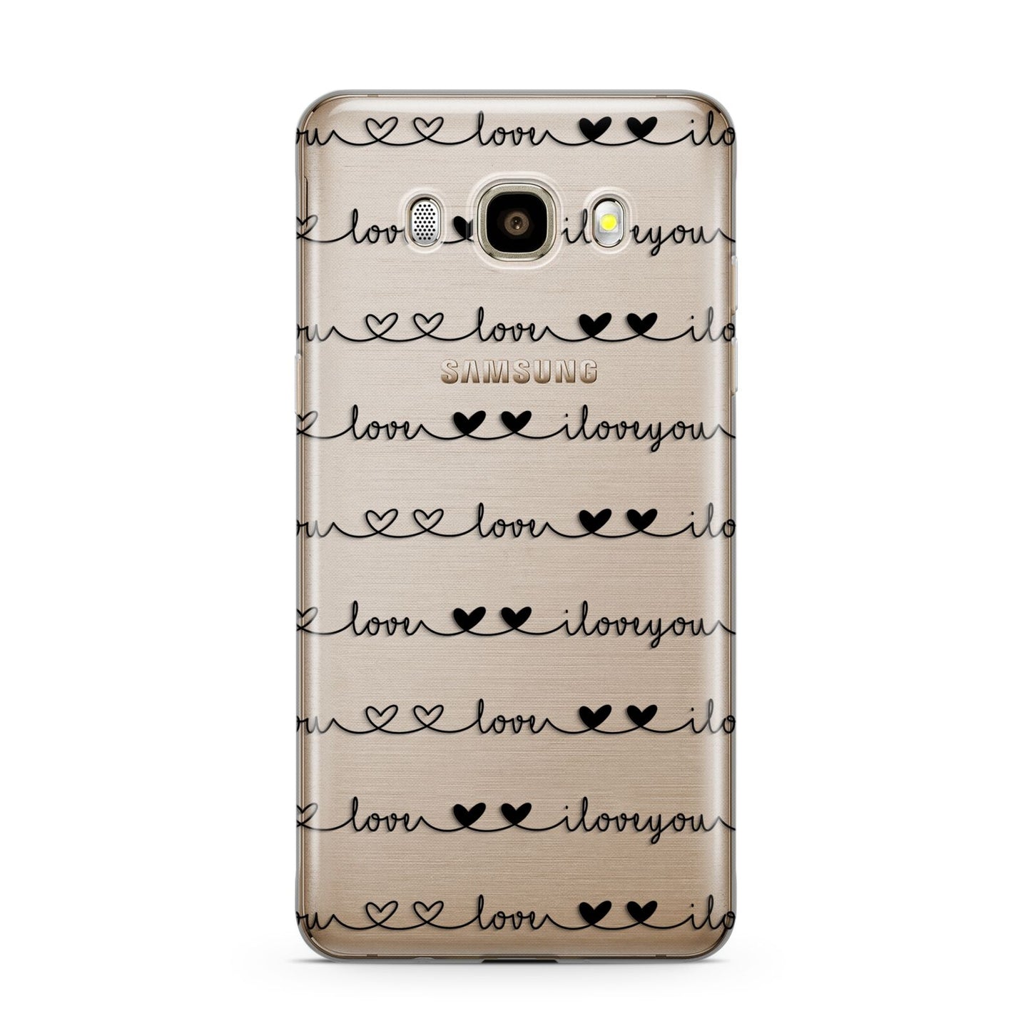 I Love You Repeat Samsung Galaxy J7 2016 Case on gold phone