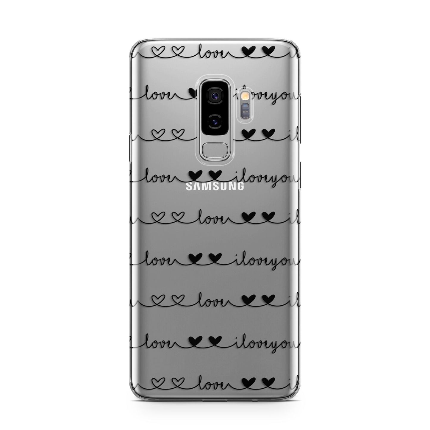 I Love You Repeat Samsung Galaxy S9 Plus Case on Silver phone