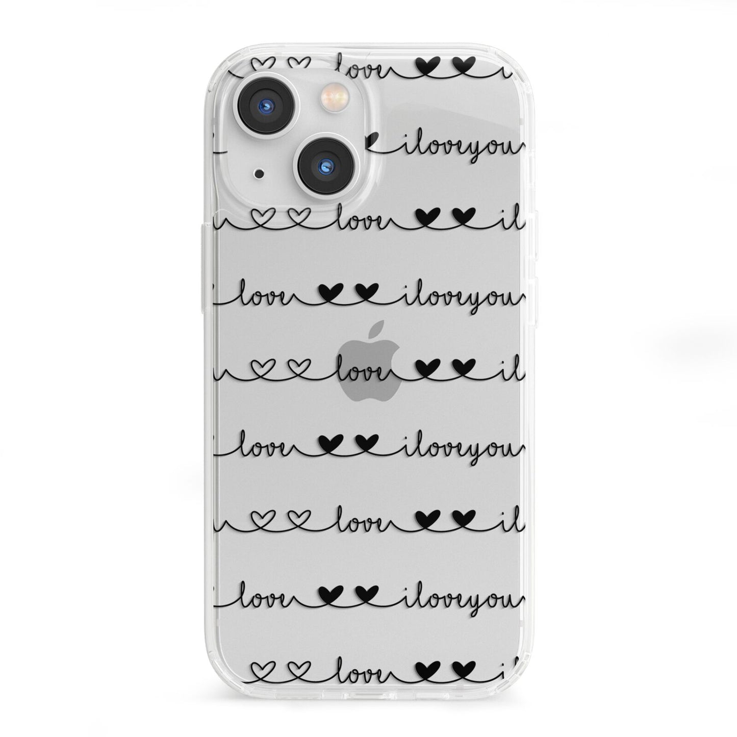 I Love You Repeat iPhone 13 Mini Clear Bumper Case