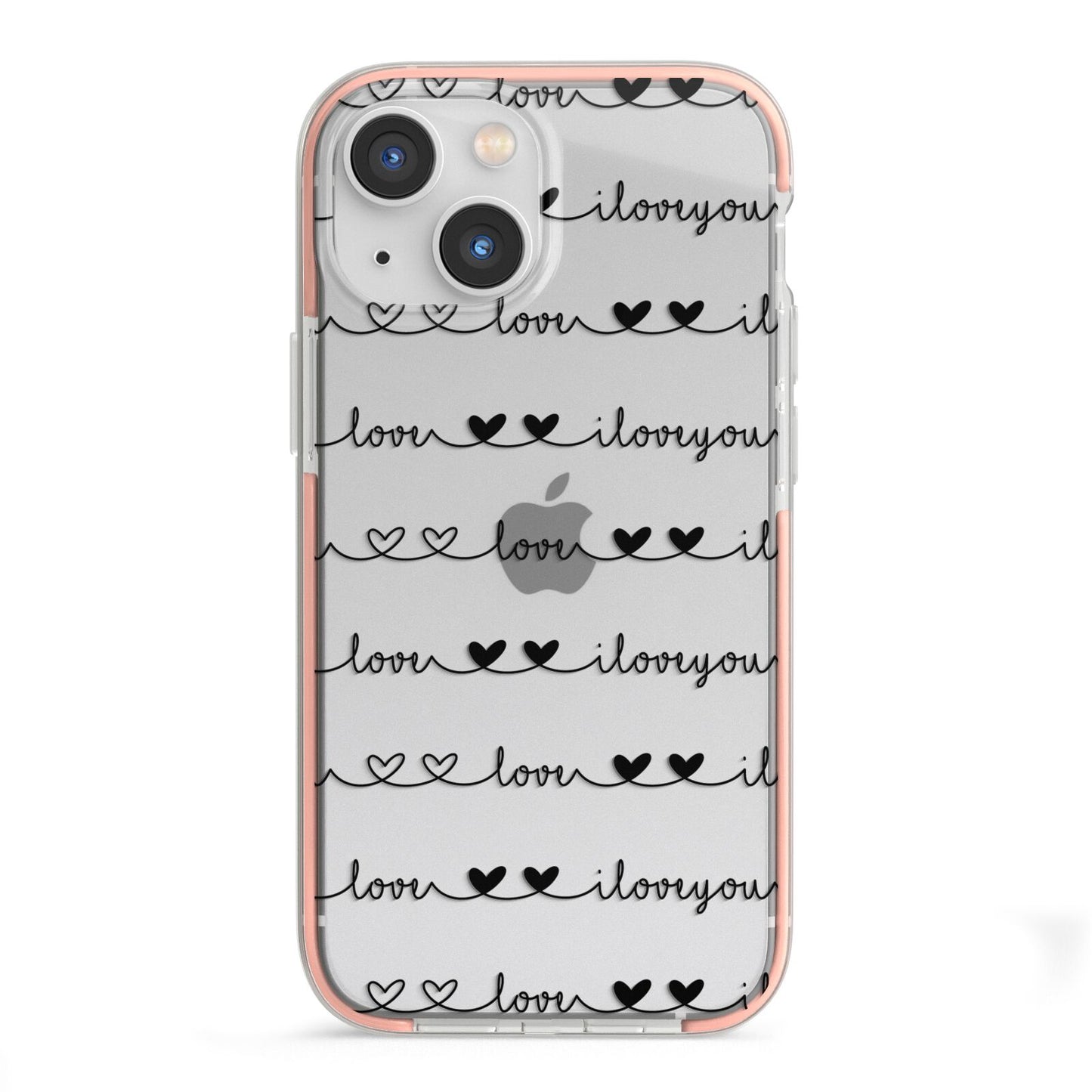 I Love You Repeat iPhone 13 Mini TPU Impact Case with Pink Edges