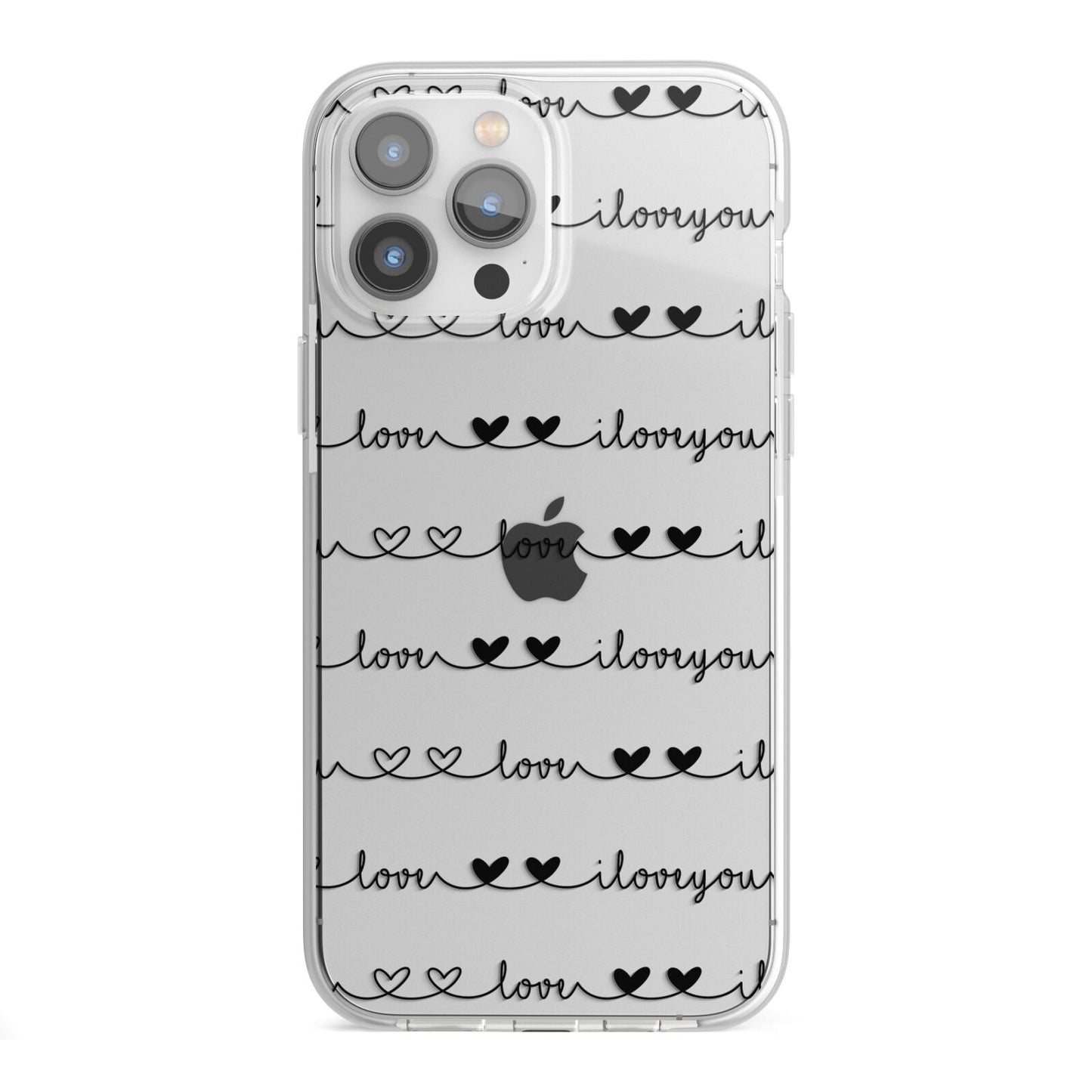I Love You Repeat iPhone 13 Pro Max TPU Impact Case with White Edges