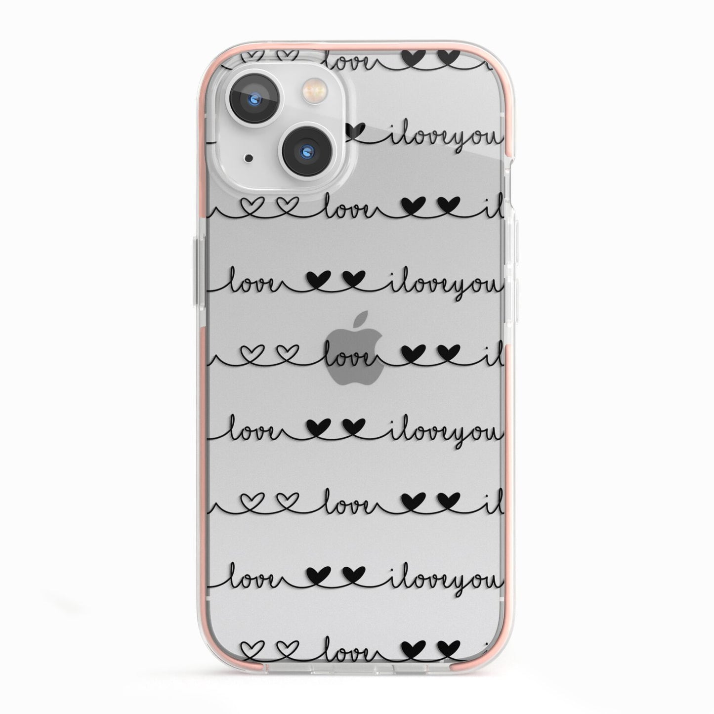 I Love You Repeat iPhone 13 TPU Impact Case with Pink Edges