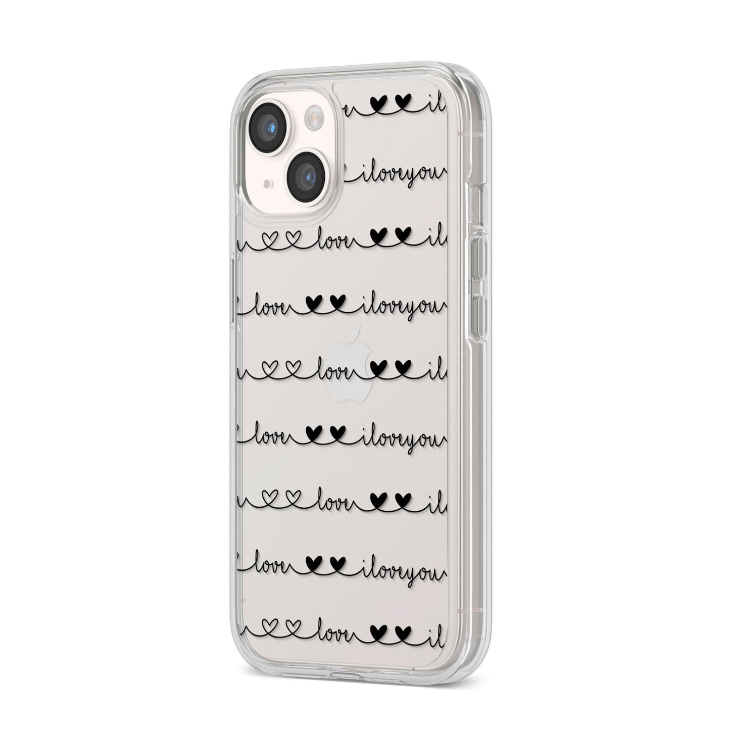 I Love You Repeat iPhone 14 Clear Tough Case Starlight Angled Image