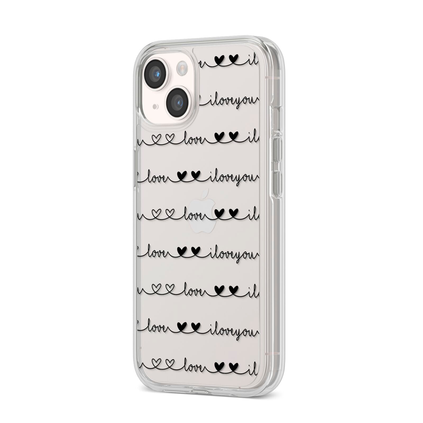 I Love You Repeat iPhone 14 Clear Tough Case Starlight Angled Image