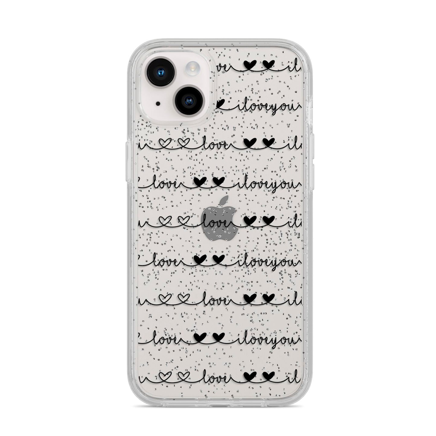 I Love You Repeat iPhone 14 Plus Glitter Tough Case Starlight
