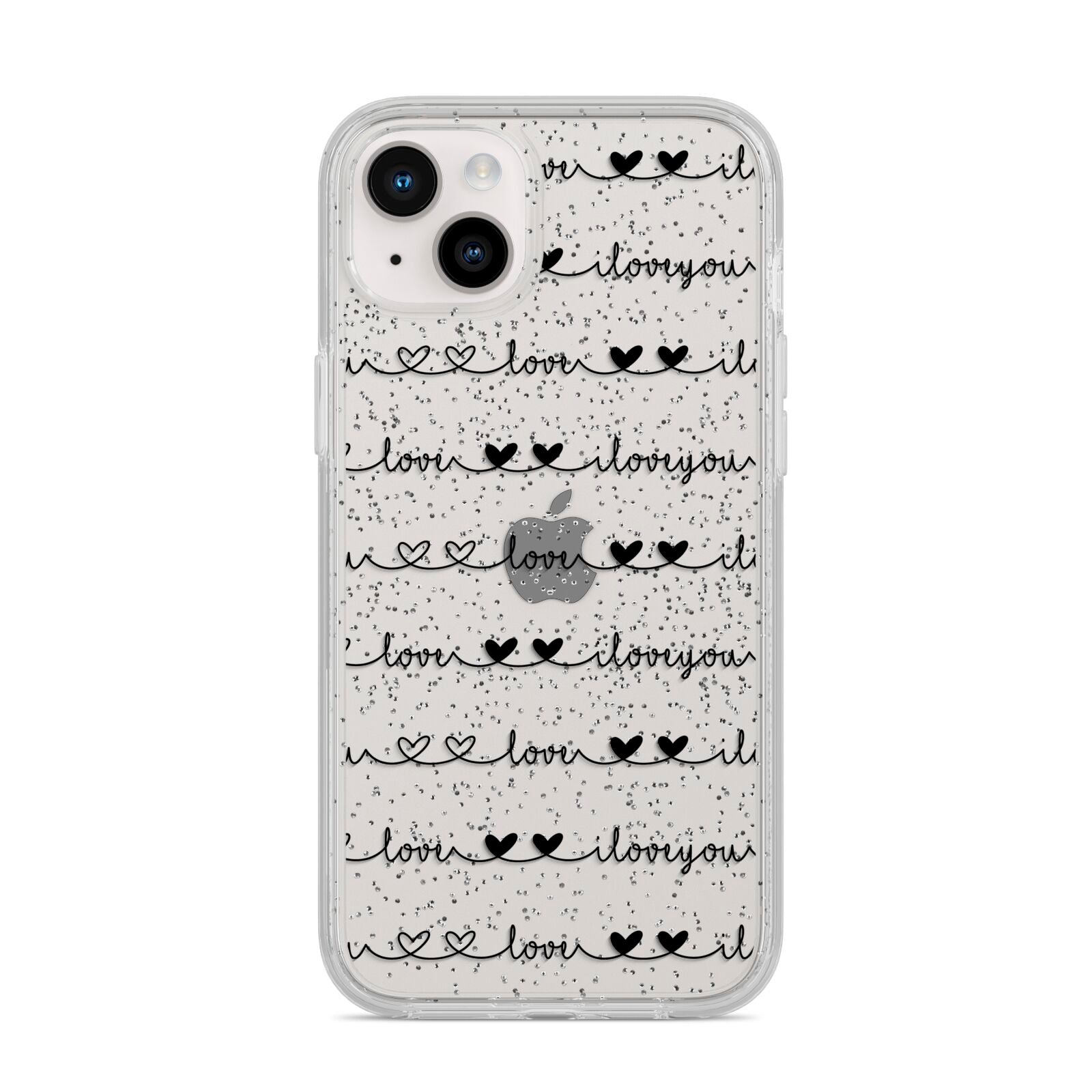 I Love You Repeat iPhone 14 Plus Glitter Tough Case Starlight