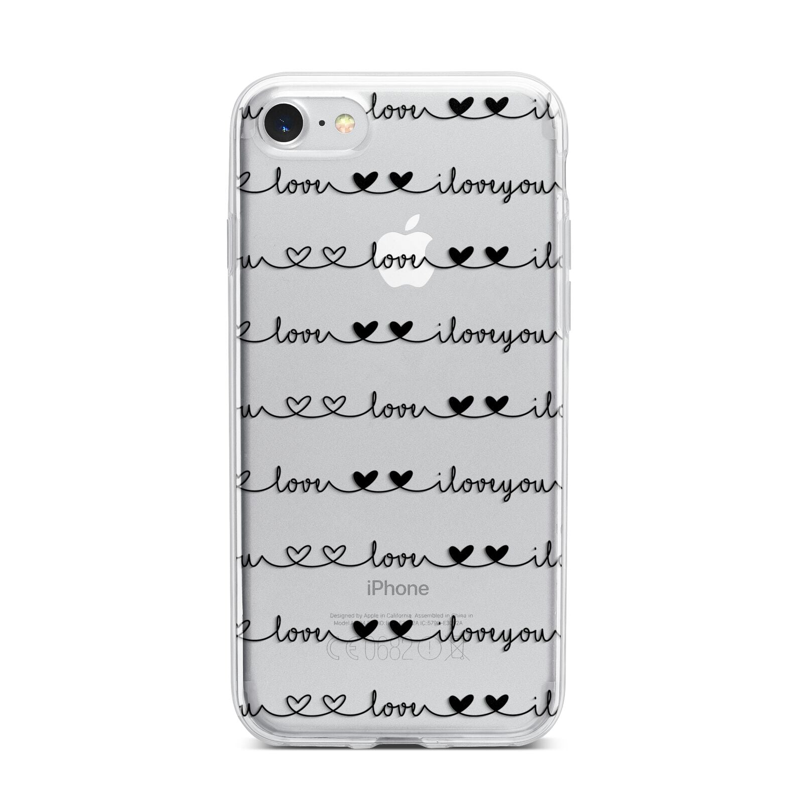 I Love You Repeat iPhone 7 Bumper Case on Silver iPhone