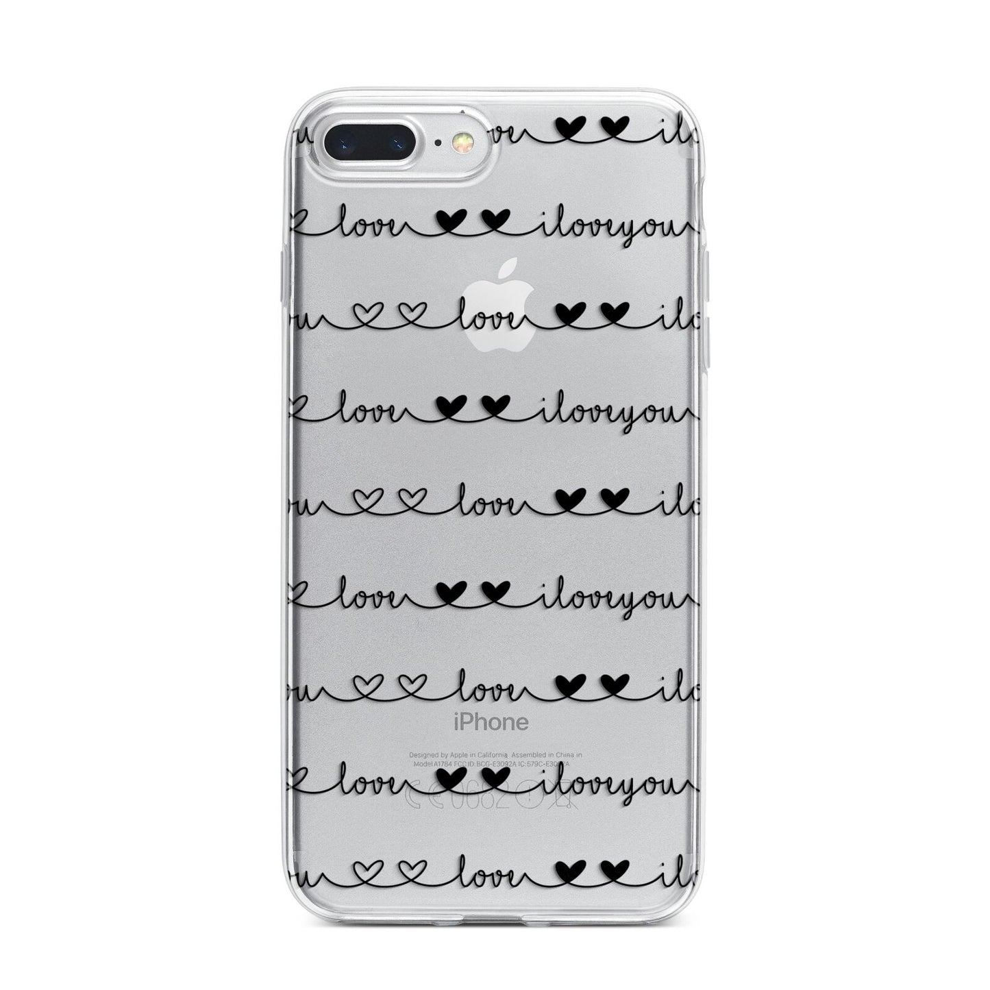 I Love You Repeat iPhone 7 Plus Bumper Case on Silver iPhone
