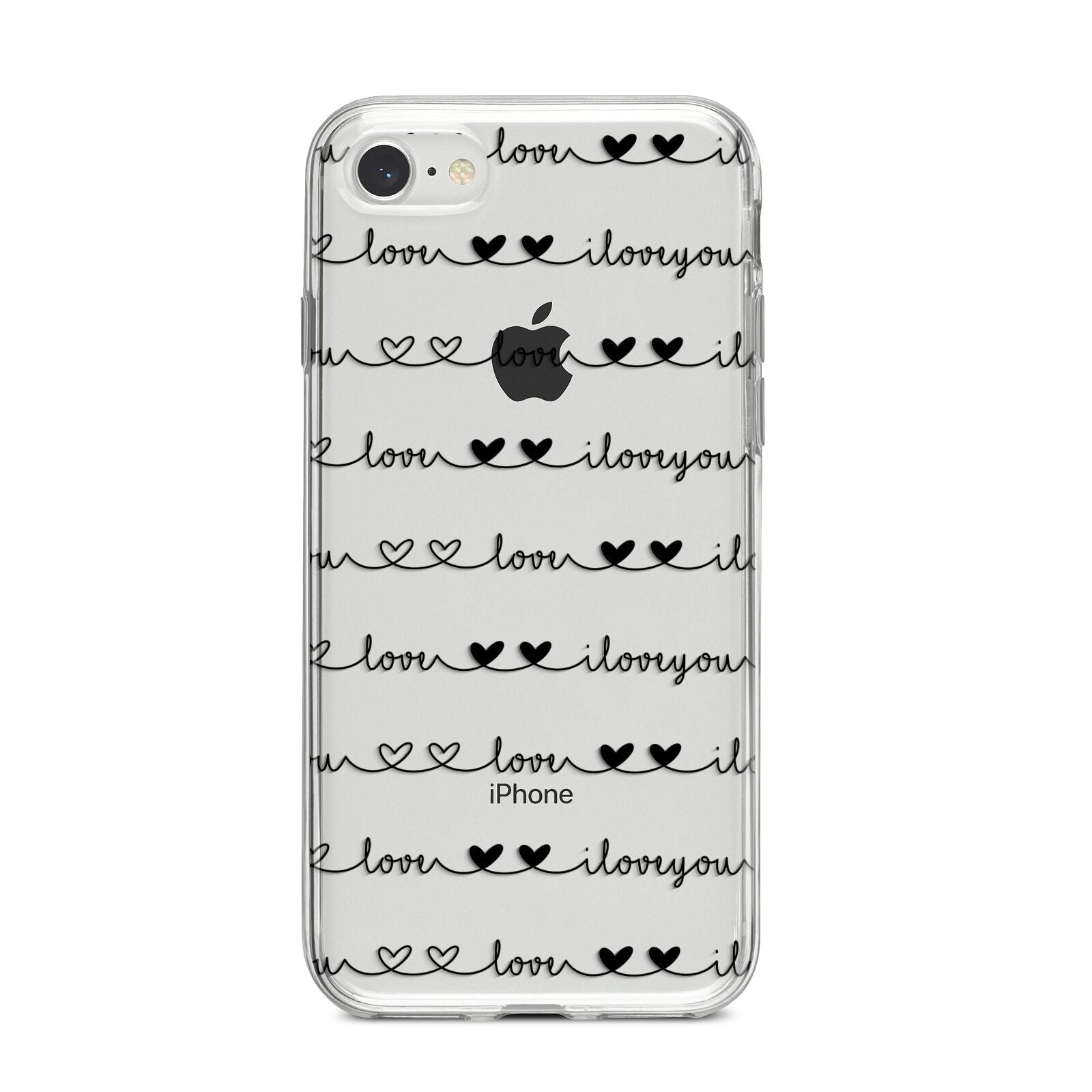I Love You Repeat iPhone 8 Bumper Case on Silver iPhone