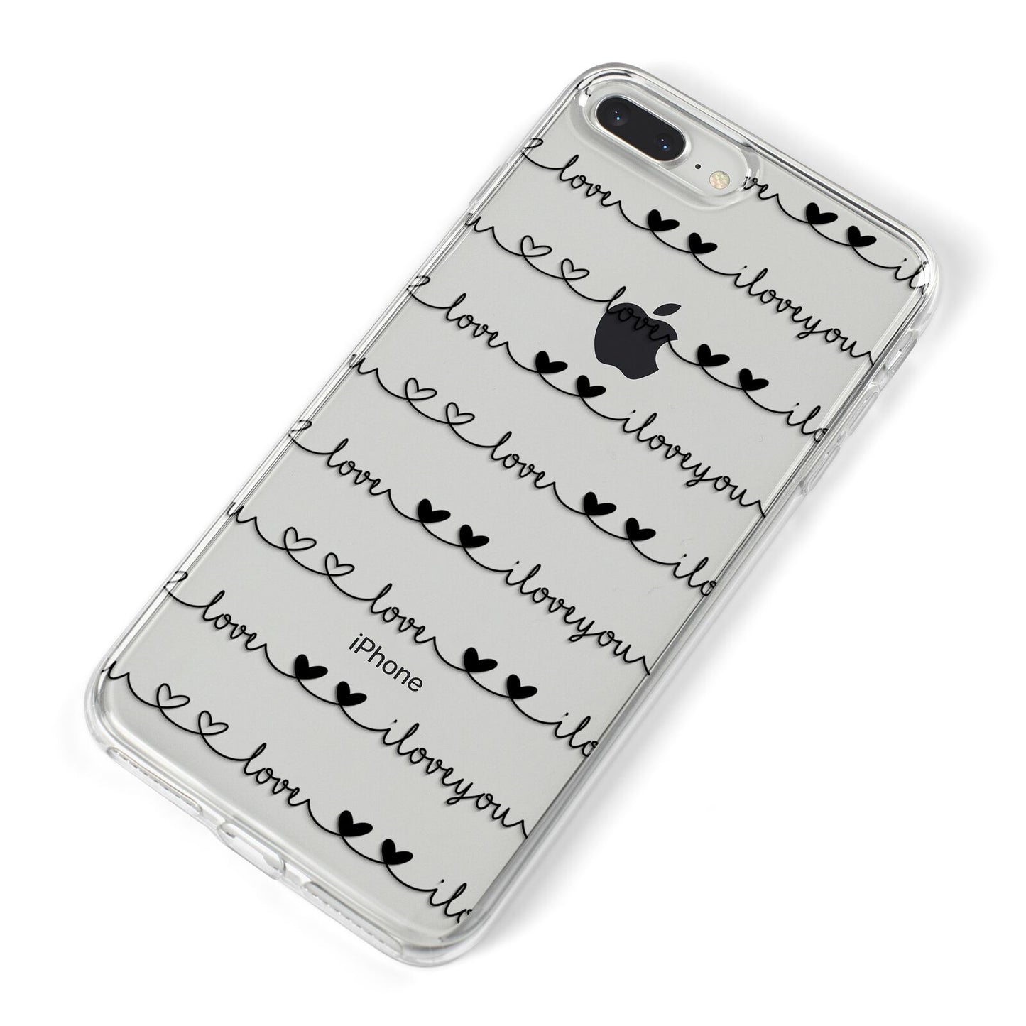 I Love You Repeat iPhone 8 Plus Bumper Case on Silver iPhone Alternative Image