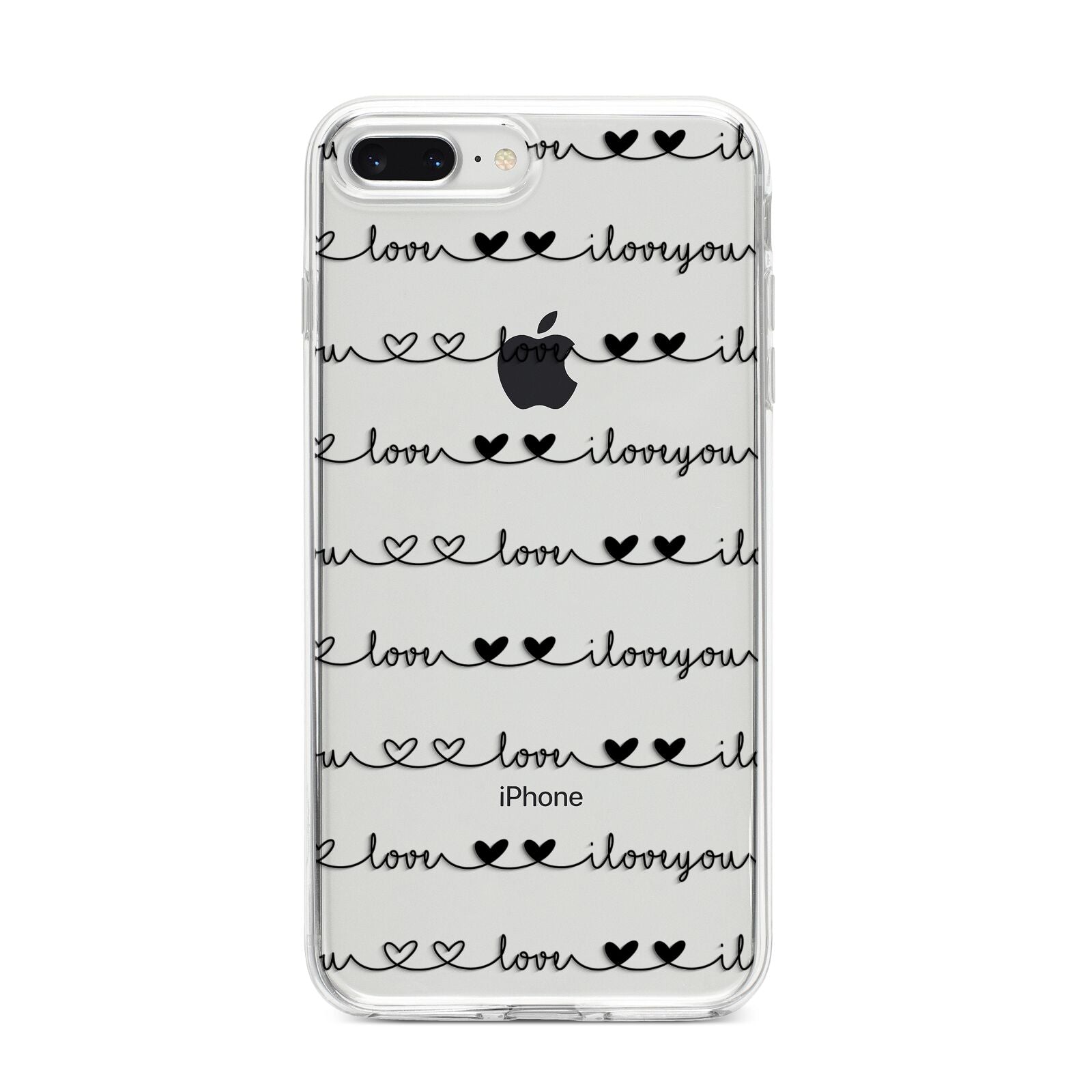 I Love You Repeat iPhone 8 Plus Bumper Case on Silver iPhone