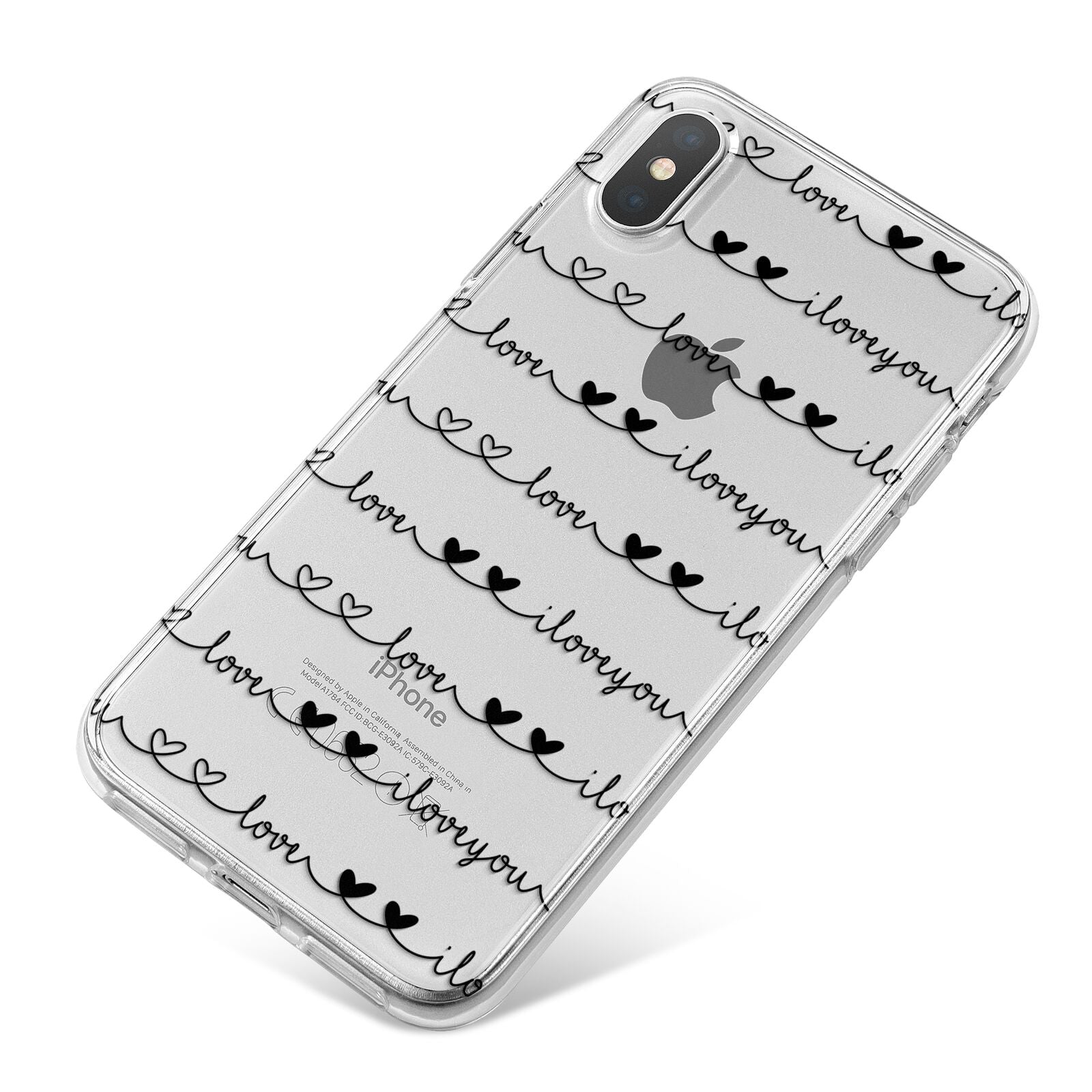 I Love You Repeat iPhone X Bumper Case on Silver iPhone