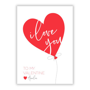I Love You Valentine's Balloon Greetings Card