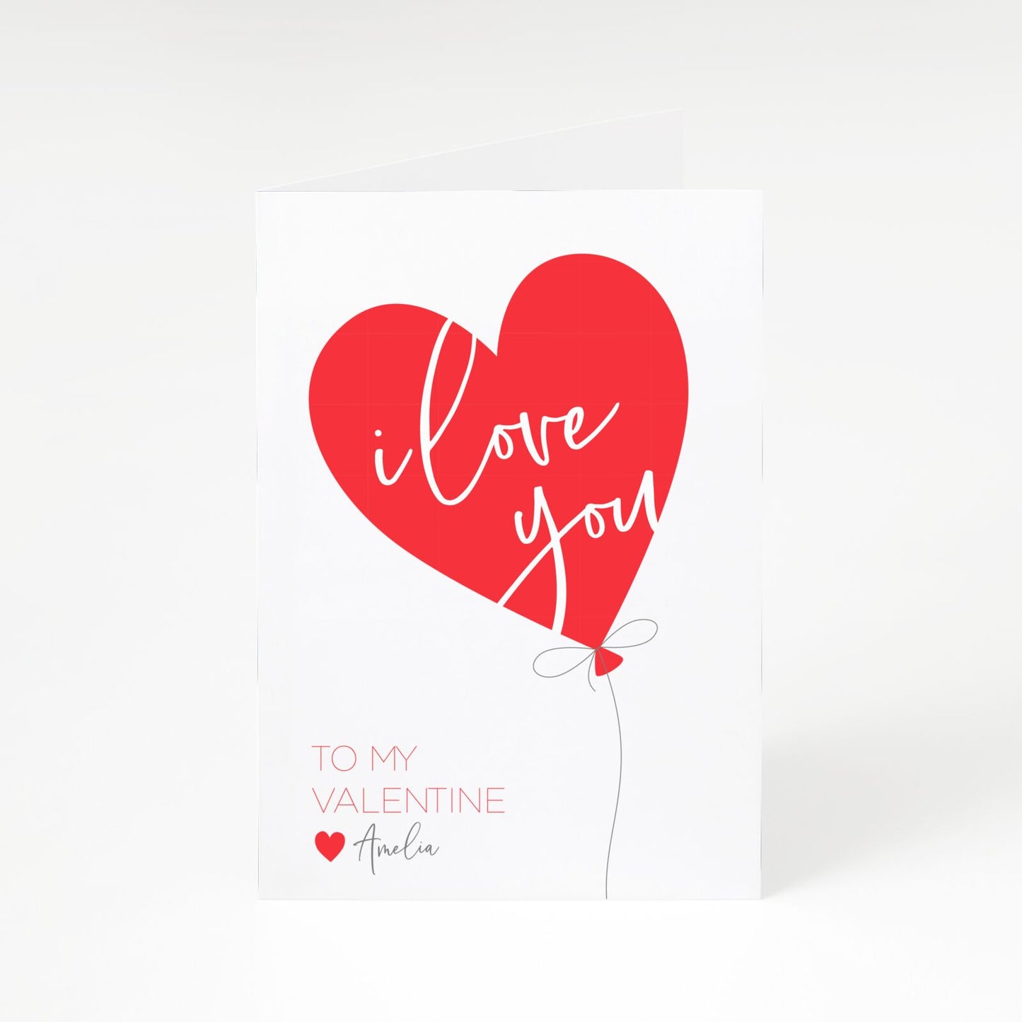 I Love You Valentine s Balloon A5 Greetings Card