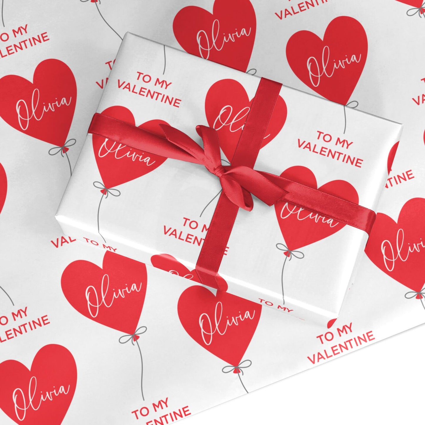 I Love You Valentine s Balloon Custom Wrapping Paper