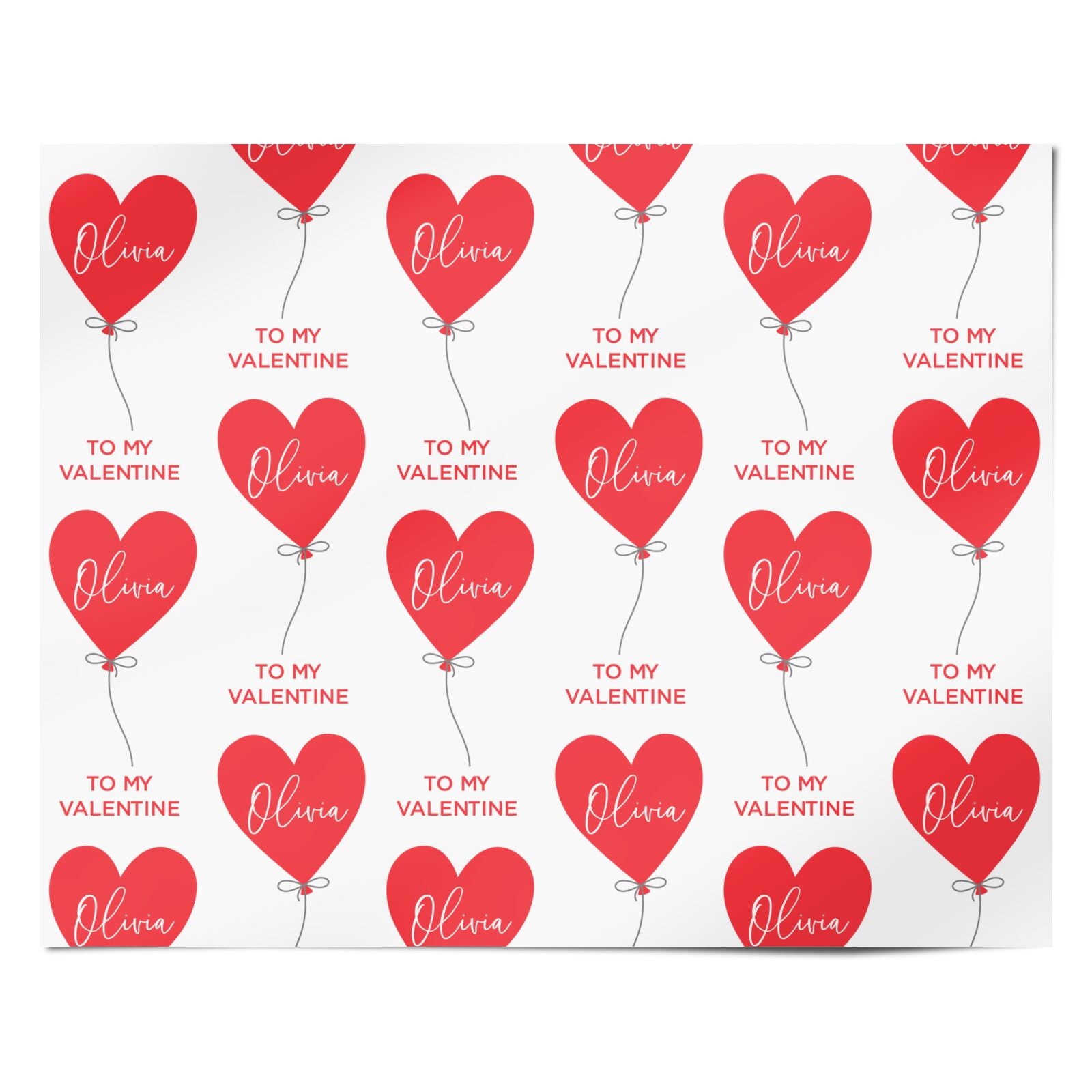 I Love You Valentine s Balloon Personalised Wrapping Paper Alternative