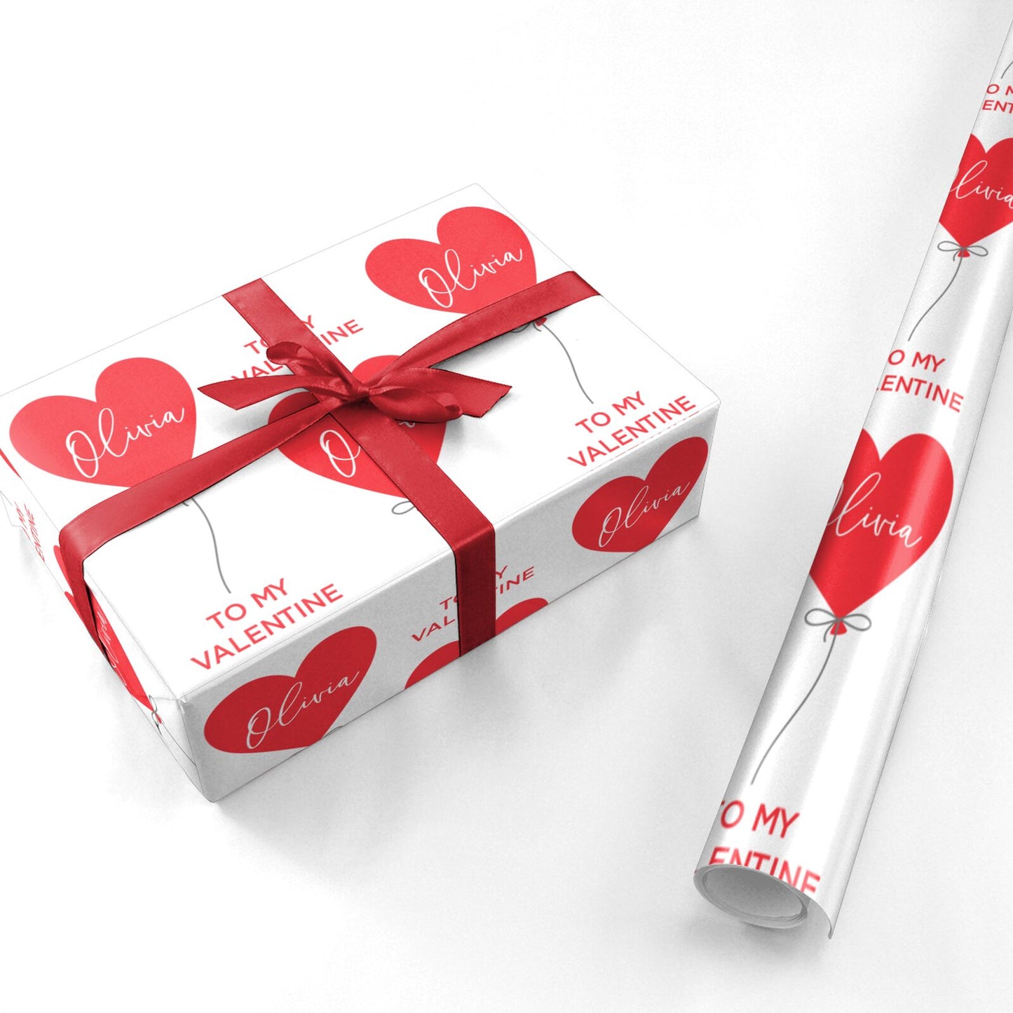 I Love You Valentine s Balloon Personalised Wrapping Paper