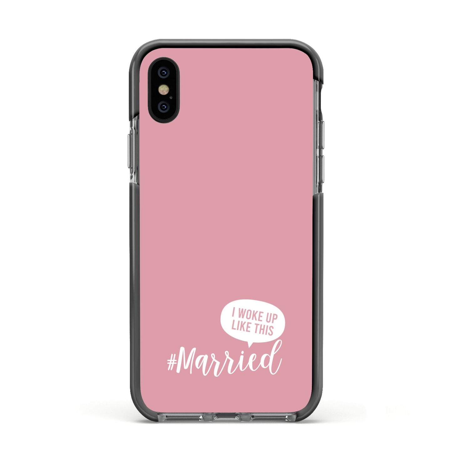 I Woke Up Like This Married Apple iPhone Xs Impact Case Black Edge on Black Phone