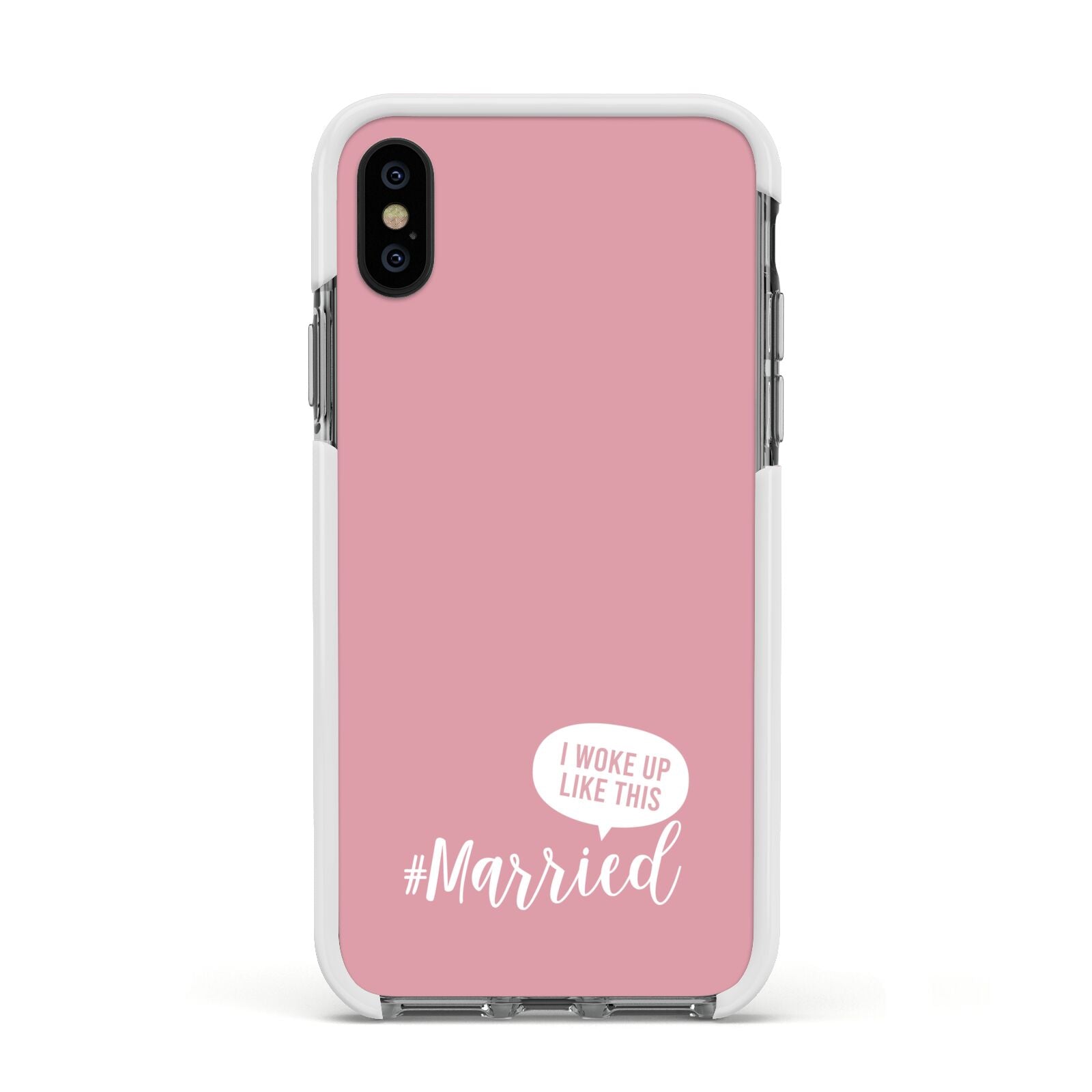 I Woke Up Like This Married Apple iPhone Xs Impact Case White Edge on Black Phone