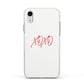 I love you like xo Apple iPhone XR Impact Case White Edge on Silver Phone