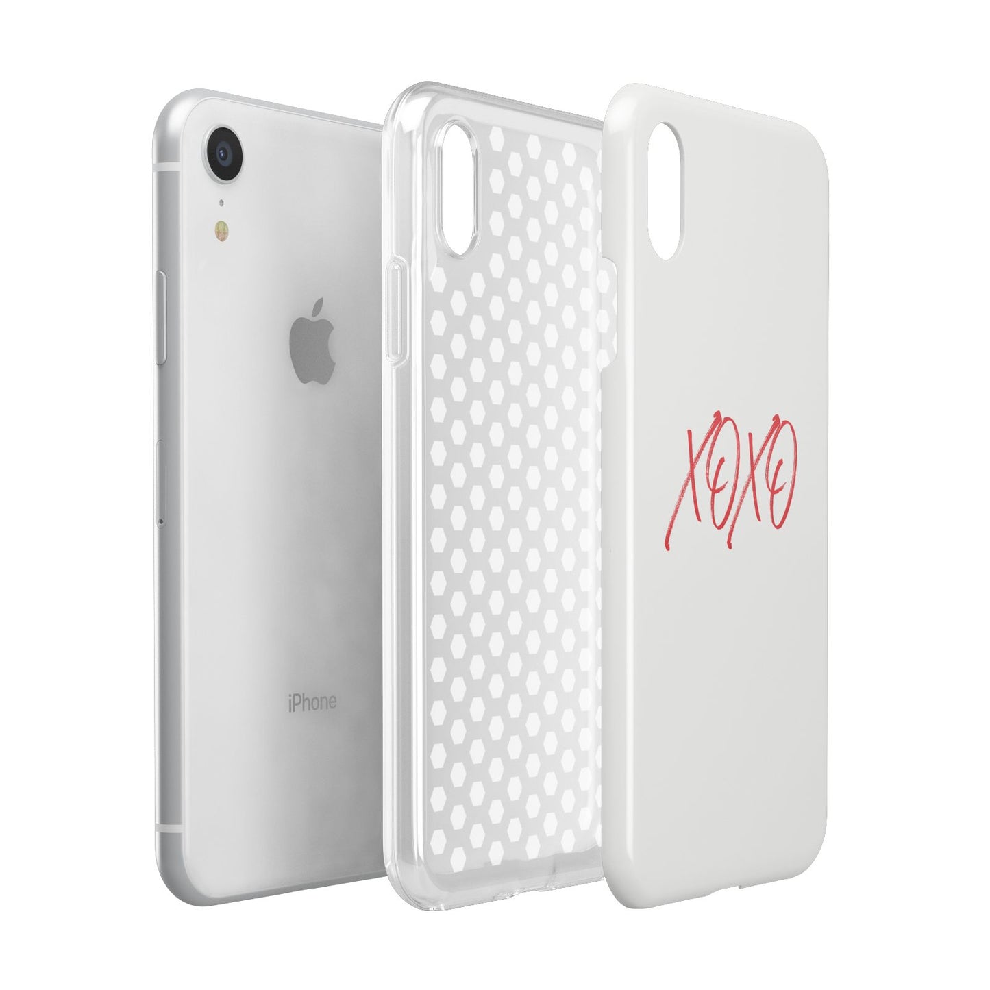 I love you like xo Apple iPhone XR White 3D Tough Case Expanded view
