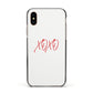 I love you like xo Apple iPhone Xs Impact Case Black Edge on Gold Phone