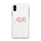 I love you like xo Apple iPhone Xs Impact Case White Edge on Black Phone