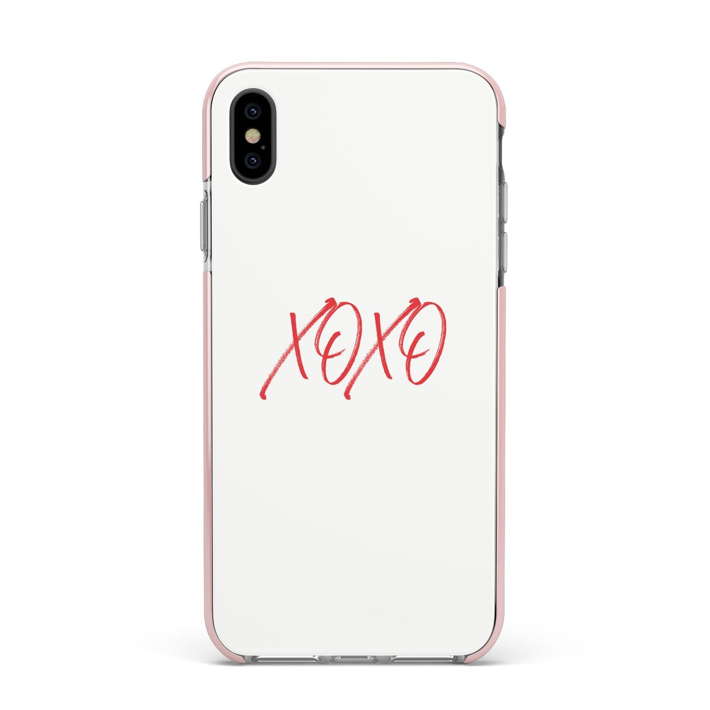 I love you like xo Apple iPhone Xs Max Impact Case Pink Edge on Black Phone