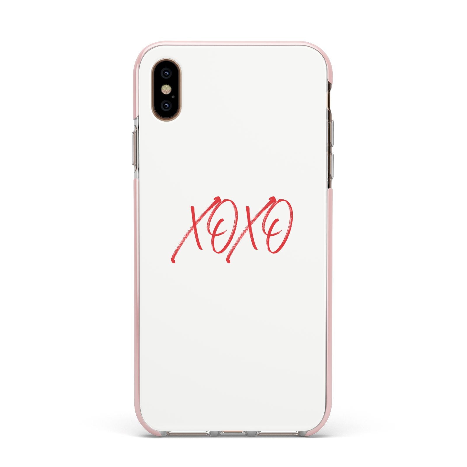 I love you like xo Apple iPhone Xs Max Impact Case Pink Edge on Gold Phone