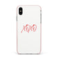 I love you like xo Apple iPhone Xs Max Impact Case Pink Edge on Silver Phone