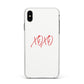 I love you like xo Apple iPhone Xs Max Impact Case White Edge on Black Phone