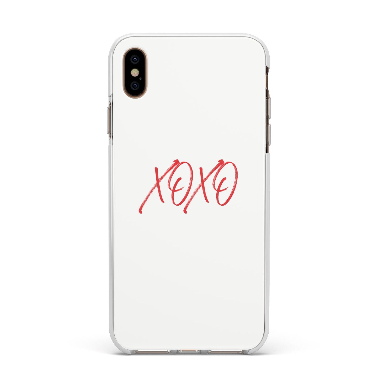 I love you like xo Apple iPhone Xs Max Impact Case White Edge on Gold Phone