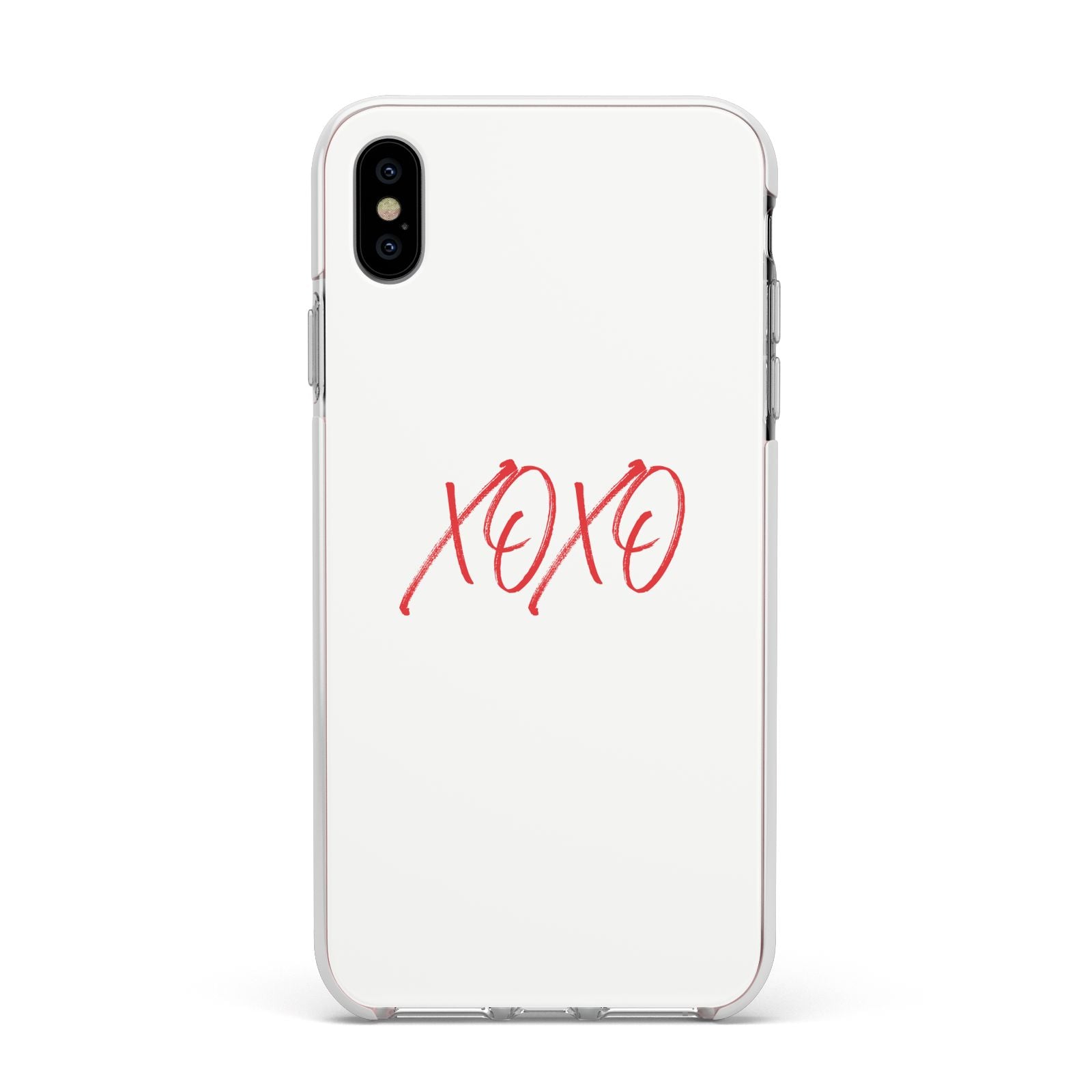 I love you like xo Apple iPhone Xs Max Impact Case White Edge on Silver Phone
