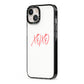 I love you like xo iPhone 13 Black Impact Case Side Angle on Silver phone