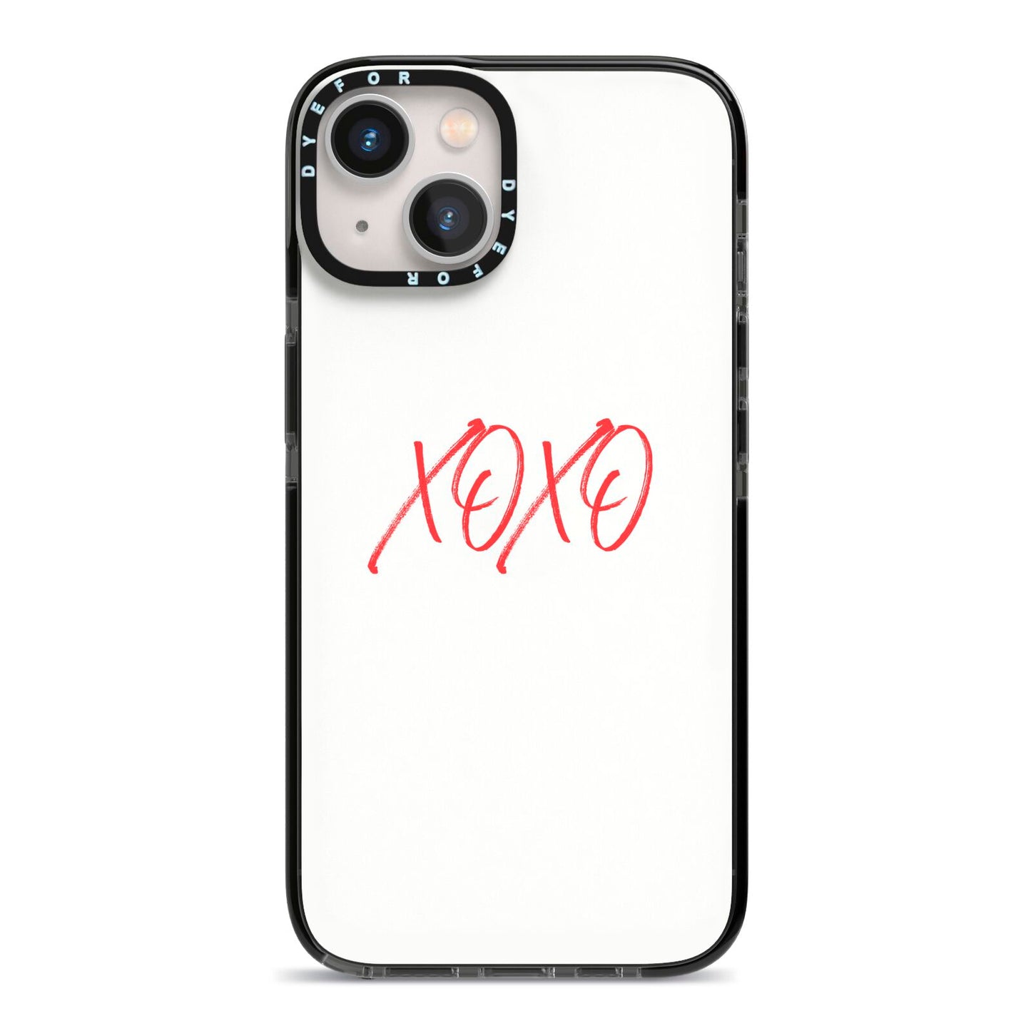 I love you like xo iPhone 13 Black Impact Case on Silver phone