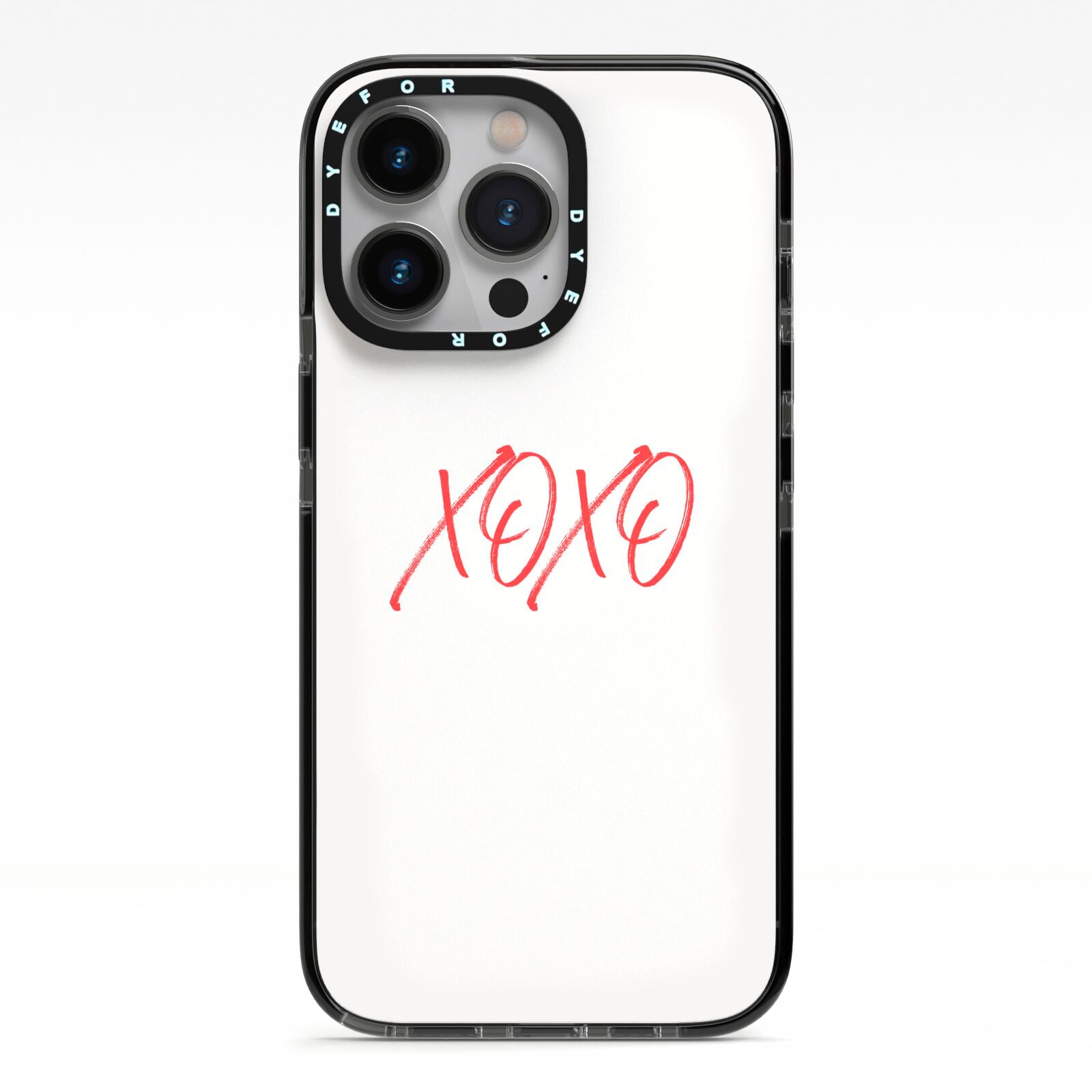 I love you like xo iPhone 13 Pro Black Impact Case on Silver phone