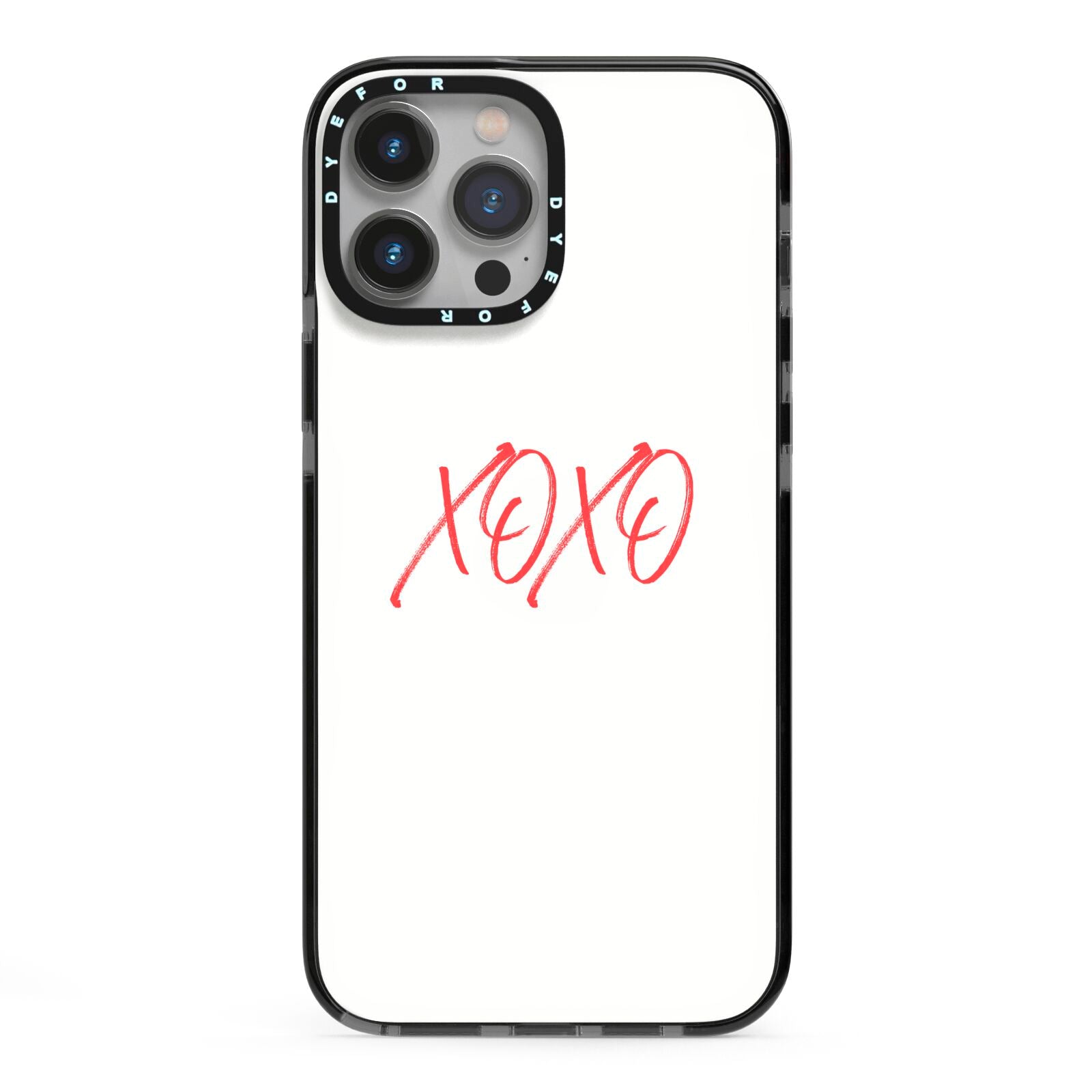I love you like xo iPhone 13 Pro Max Black Impact Case on Silver phone