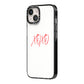 I love you like xo iPhone 14 Black Impact Case Side Angle on Silver phone