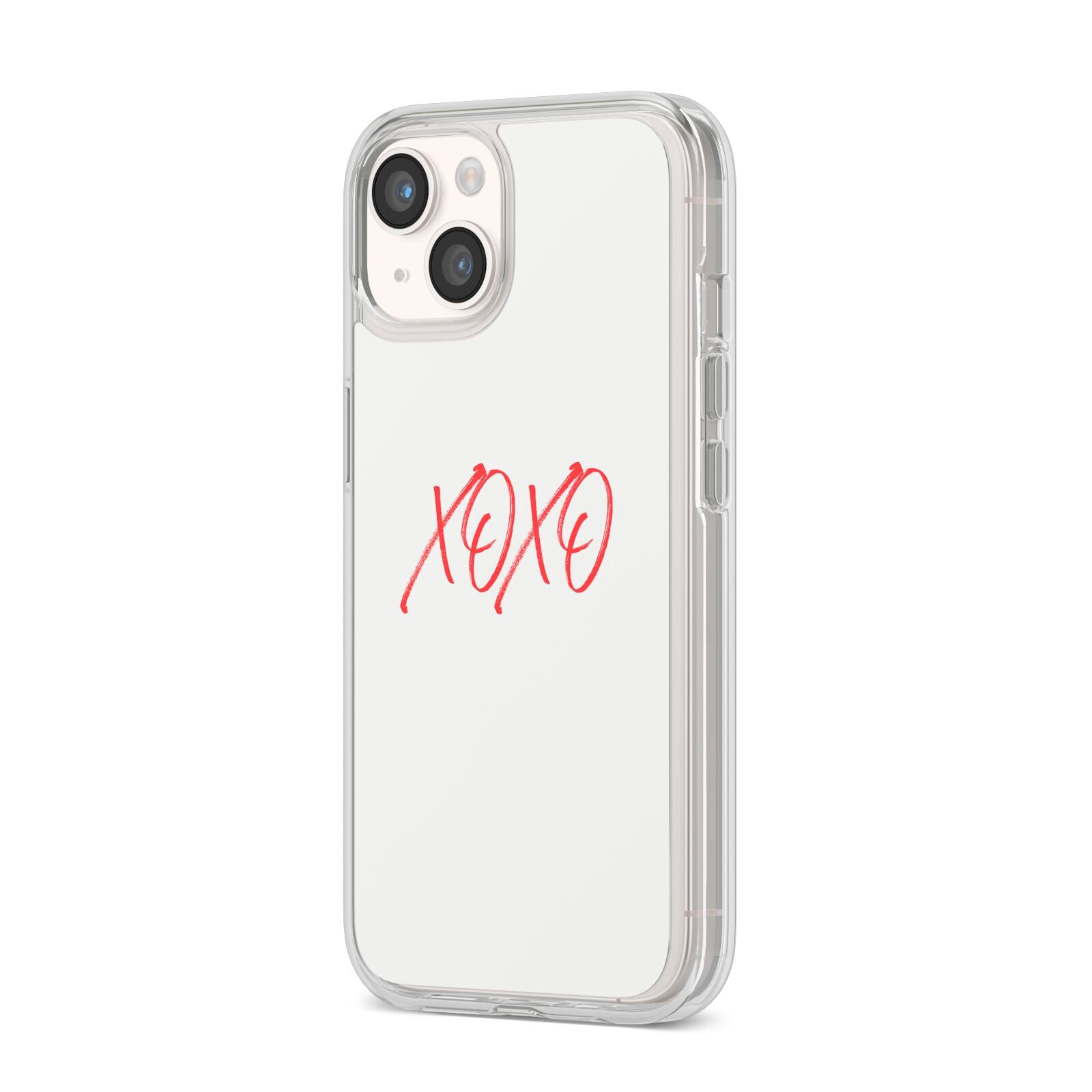 I love you like xo iPhone 14 Clear Tough Case Starlight Angled Image