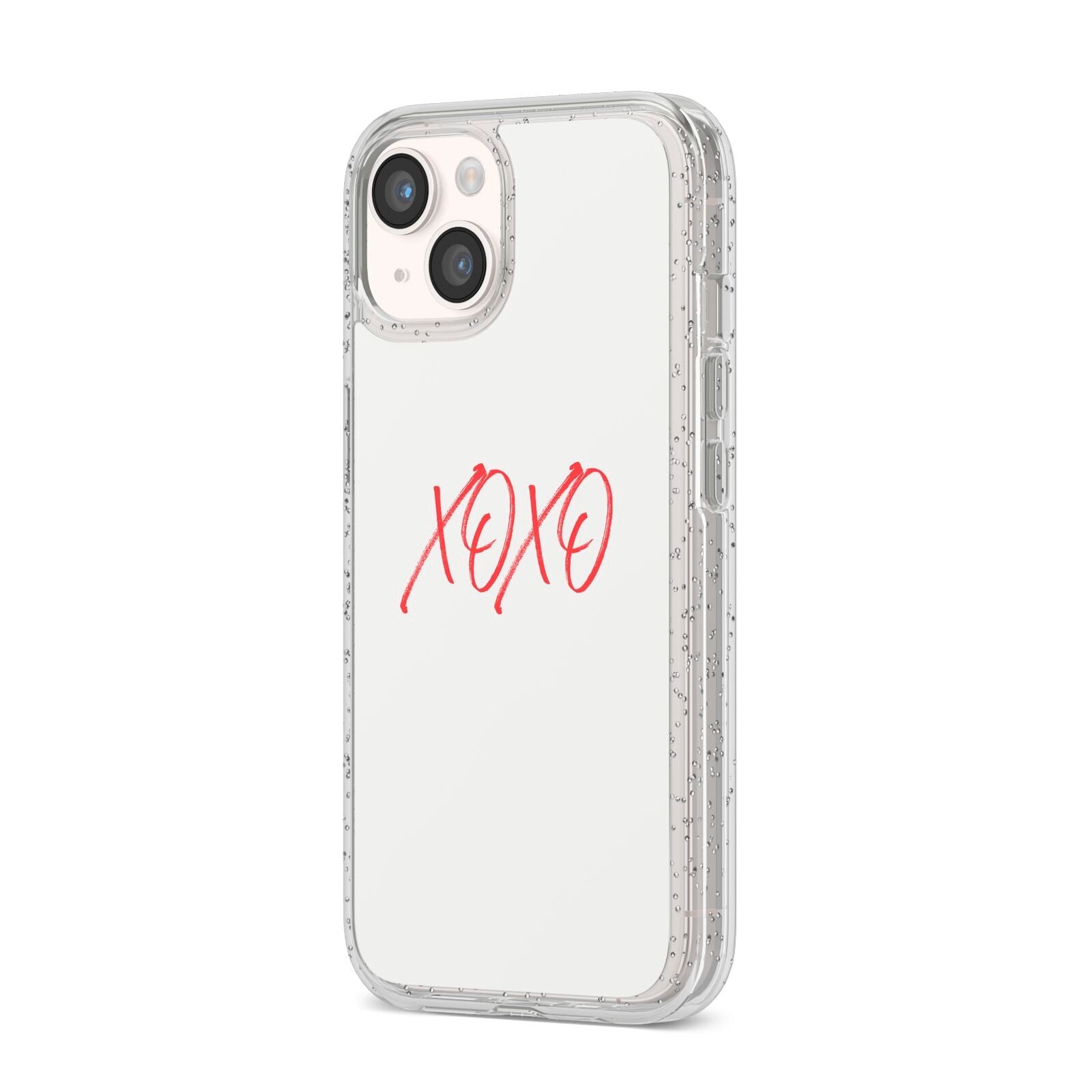 I love you like xo iPhone 14 Glitter Tough Case Starlight Angled Image