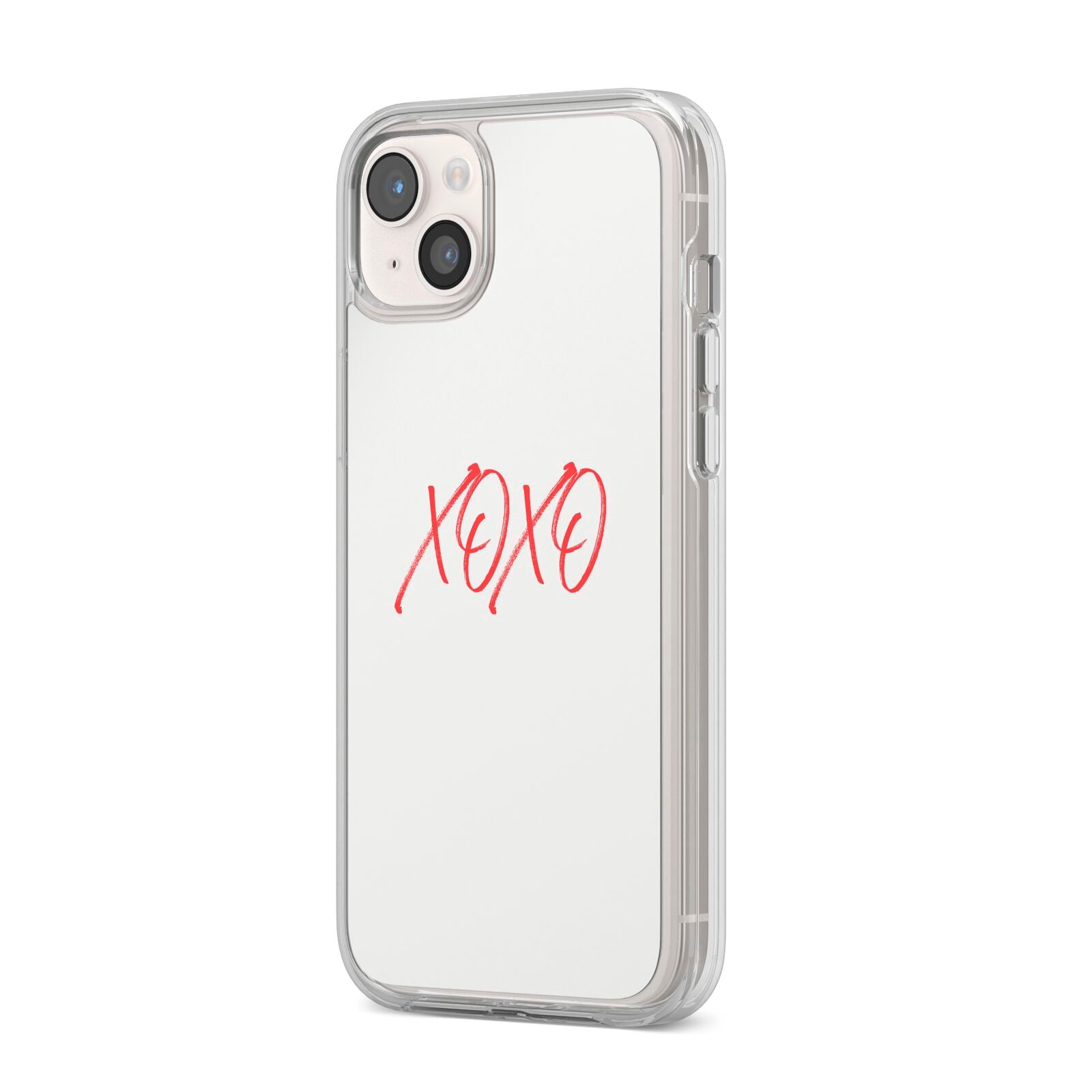 I love you like xo iPhone 14 Plus Clear Tough Case Starlight Angled Image