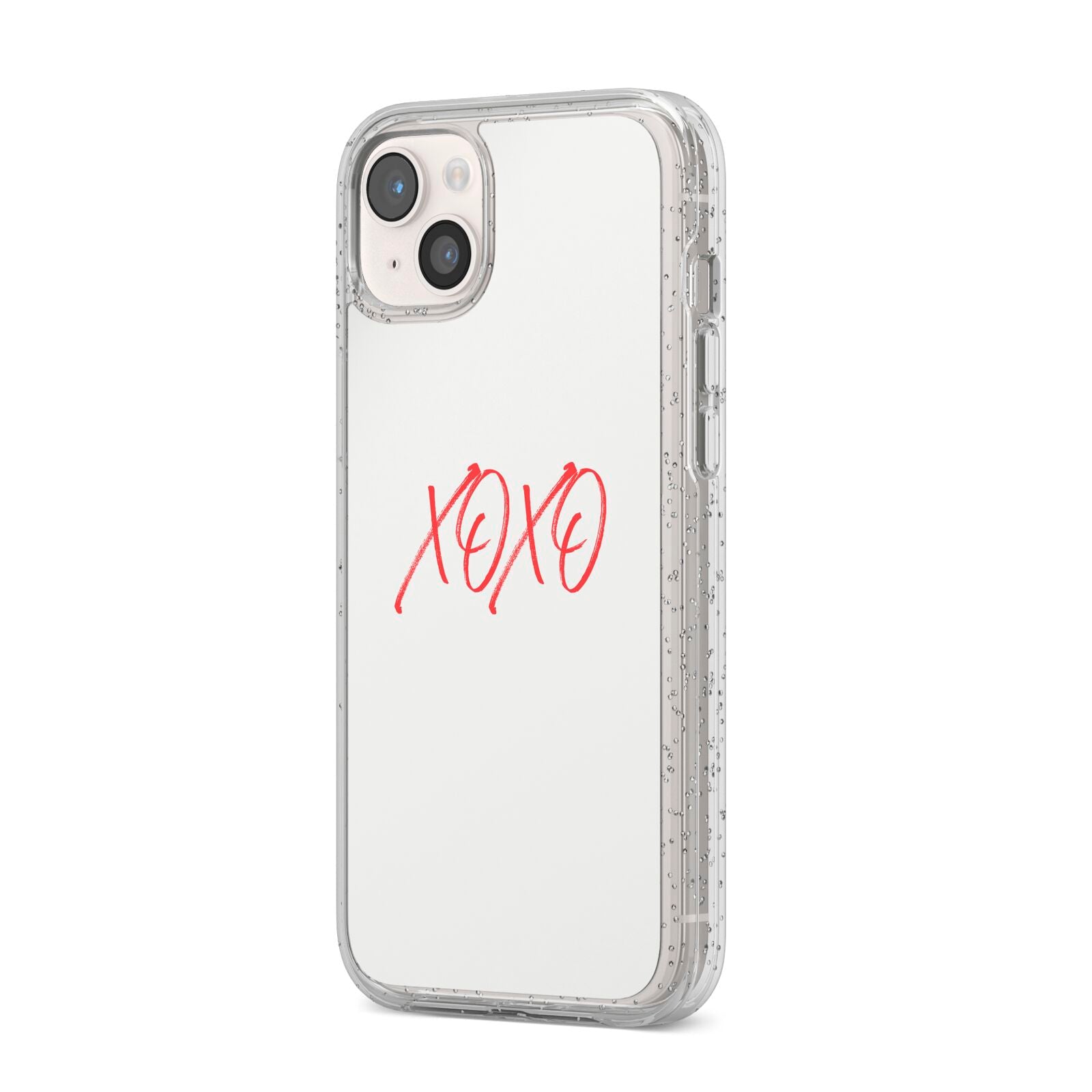 I love you like xo iPhone 14 Plus Glitter Tough Case Starlight Angled Image