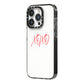 I love you like xo iPhone 14 Pro Black Impact Case Side Angle on Silver phone