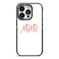I love you like xo iPhone 14 Pro Black Impact Case on Silver phone