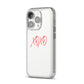 I love you like xo iPhone 14 Pro Clear Tough Case Silver Angled Image